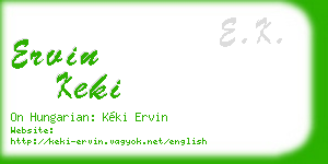 ervin keki business card