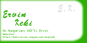 ervin keki business card